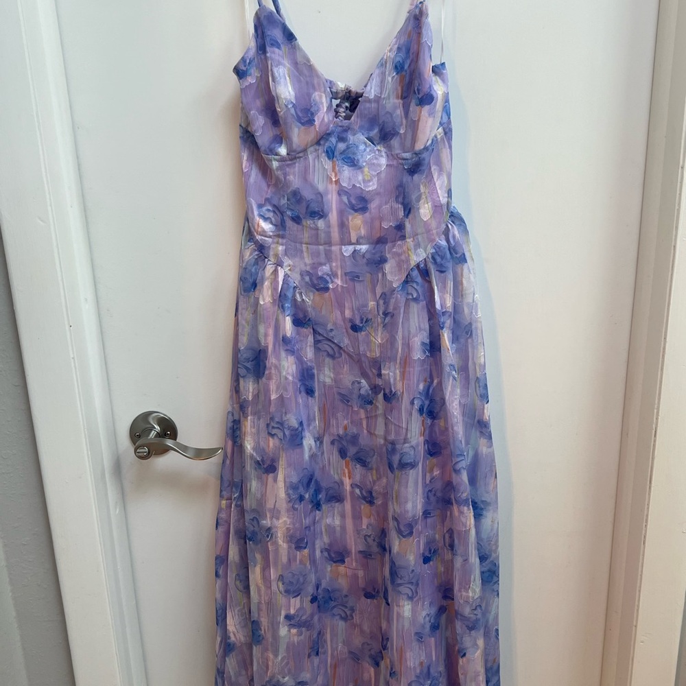 Floral Maxi Dress in Purple and Pink